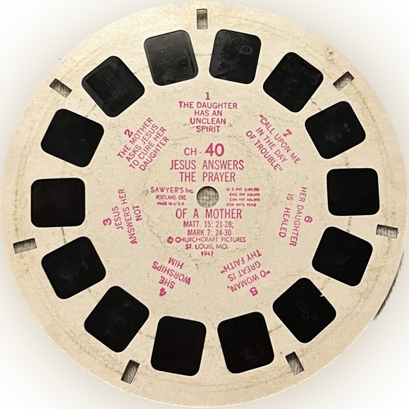 🎈2/$20 - VIEW-MASTER Reel CH-40 “A Bible Story in 3D” 1947. - Picture 3 of 6